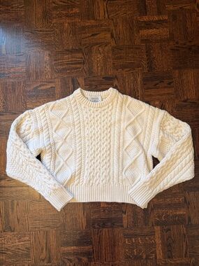 New Heritage Knit Merino Wool Crew Sweater cropped